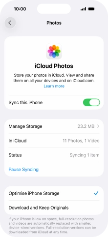 Press the indicator next to 