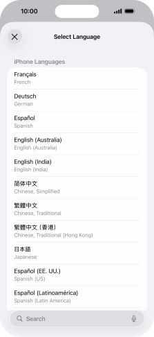 Press the required language. Press the required language.