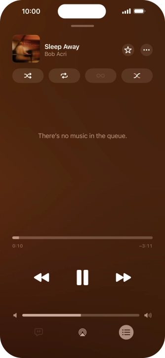 Press the shuffle icon to turn the function on or off.
