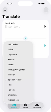 Press the required target language.