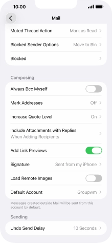 Press Default Account.