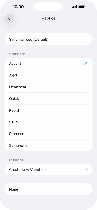 Press the required setting to turn on the function.