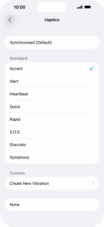 Press the required setting to turn on the function.