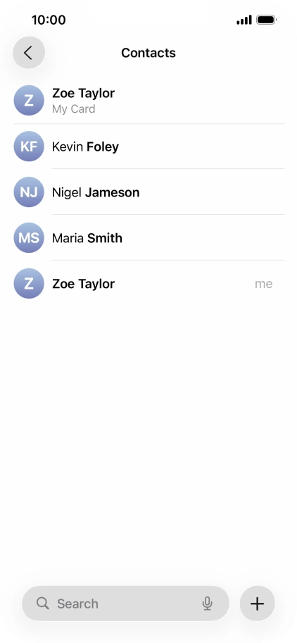 Press the new contact icon.