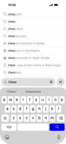 Press the search icon.