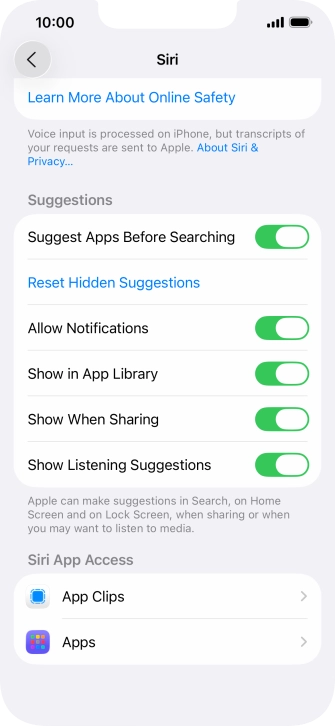 Press the required app.