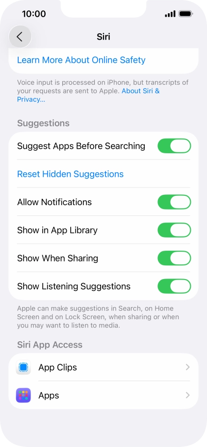 Press the required app.