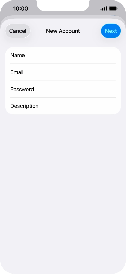 Press Description and key in the required name. Press Description and key in the required name.