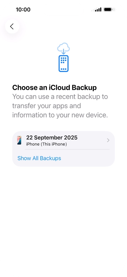 Press the required backup and your phone restores the content of the selected backup. Subsequently, follow the instructions on the screen to set up your phone and prepare it for use.