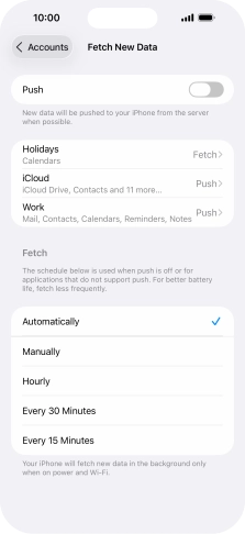 If you turn off the function, press the required setting.