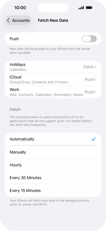 If you turn off the function, press the required setting.