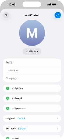 Press Last name and key in the last name.