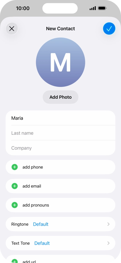 Press Last name and key in the last name.