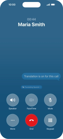 Press Translating ‹language› and follow the instructions on the screen to select language display or exit Live Translation.
