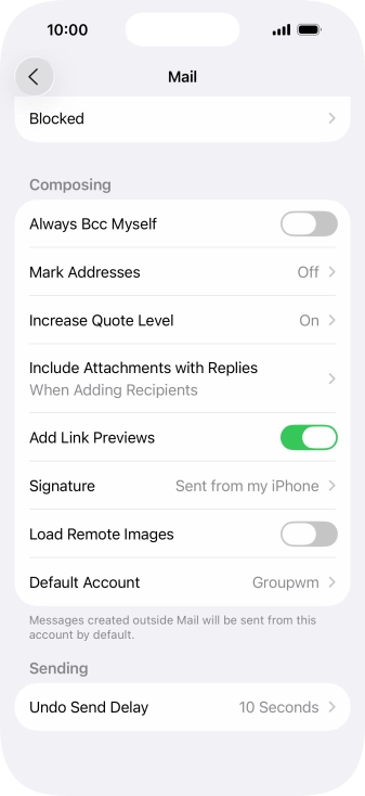 Press Default Account.