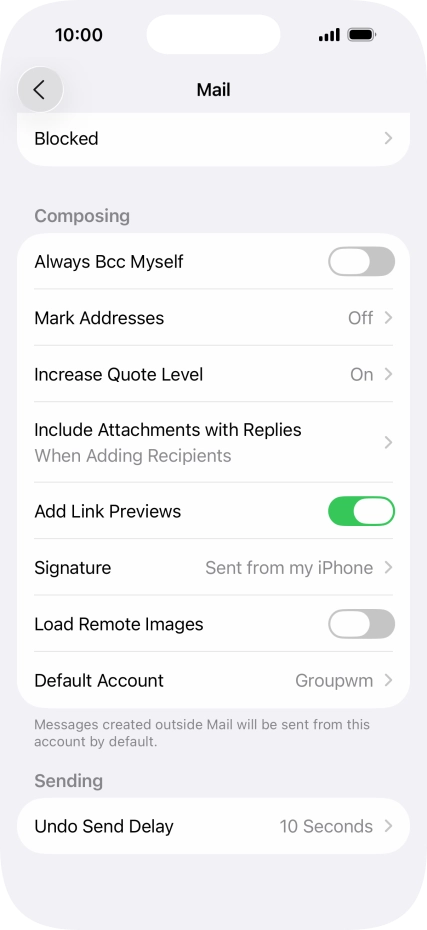 Press Default Account.
