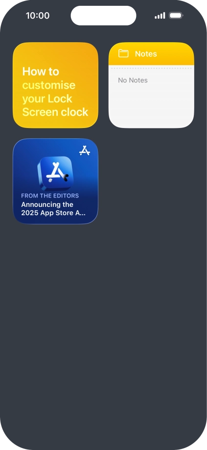 Press and hold the required widget until a pop-up menu is displayed.