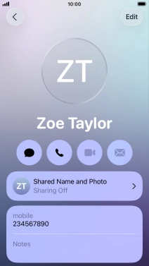 Press Shared Name and Photo.