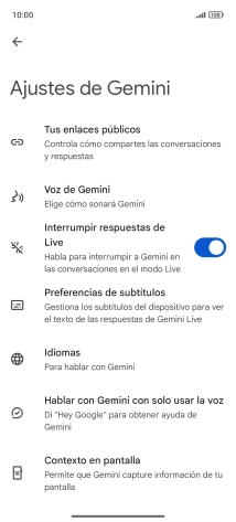 Sigue las indicaciones de la pantalla para seleccionar los ajustes deseados.