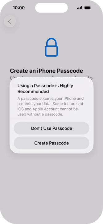 If you turn off the function, press Don't Use Passcode. If you turn off the function, press Don't Use Passcode.