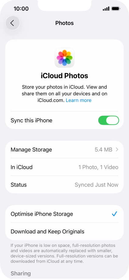 Press the indicator next to 