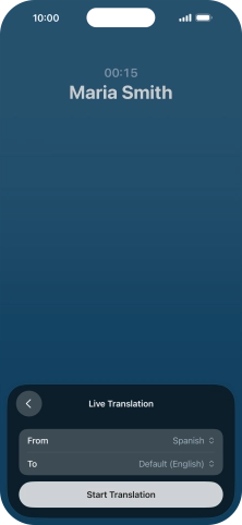 Press Start Translation to use Live Translation during your call.