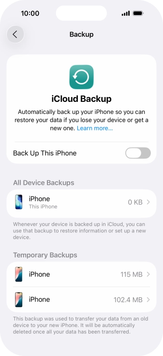 Press the indicator next to 
