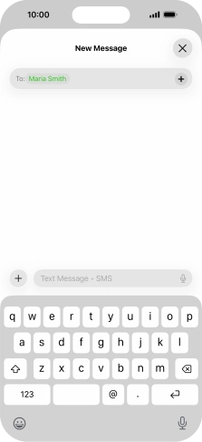 Press the text input field and write the text for your text message.