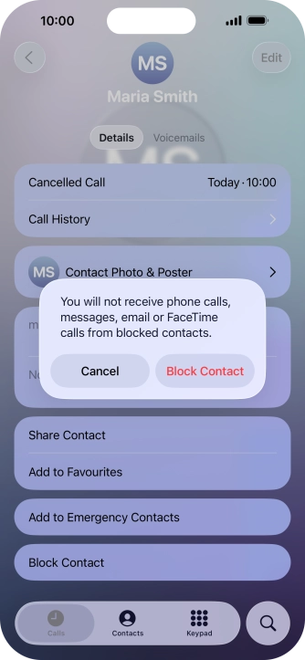 Press Block Contact.
