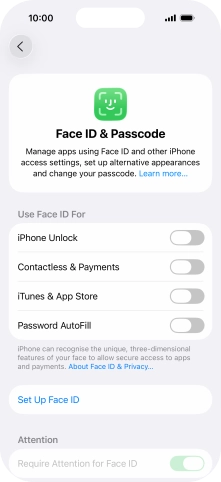 Press Set Up Face ID.