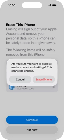 Press Erase iPhone. Press Erase iPhone.