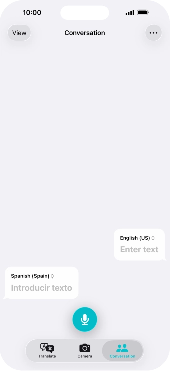 Press the microphone icon and say the required word or sentence.