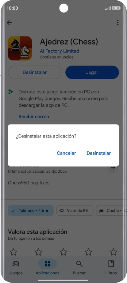 Pulsa Desinstalar.