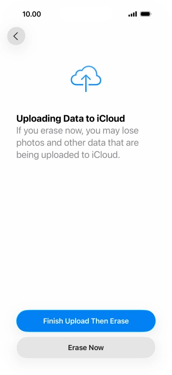 Press Erase Now. Press Erase Now.
