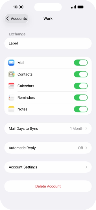 Press Account Settings.