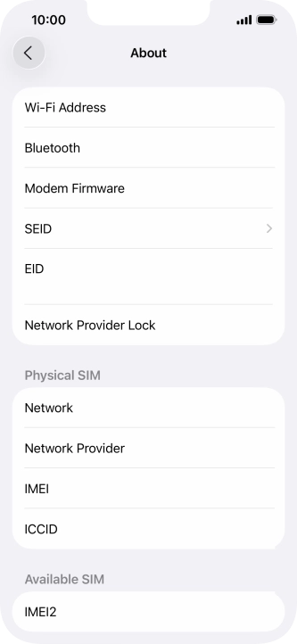 The Network Provider Lock status is displayed next to Network Provider Lock.