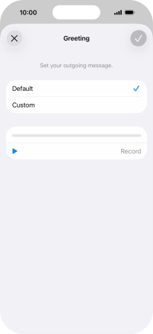 Press Default to select the default greeting.