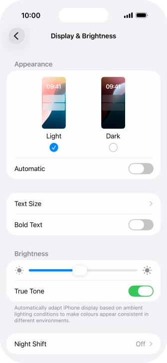 Press and drag the indicator below 