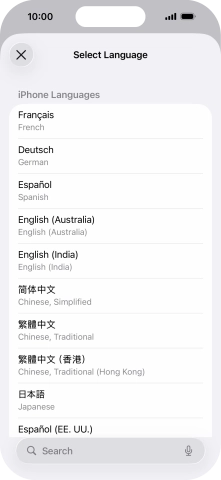 Press the required language. Press the required language.