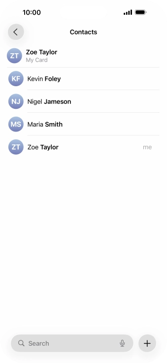 Press the new contact icon.