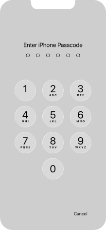 Use the phone lock code you created.