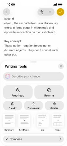 Press Describe your change and write in your own words how you would like the text to be rewritten. Follow the instructions on the screen to use the function. Press Describe your change and write in your own words how you would like the text to be rewritten. Follow the instructions on the screen to use the function.