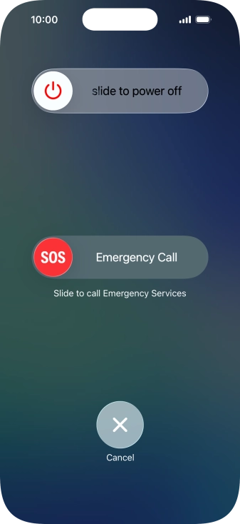 Press and drag the power off icon right.