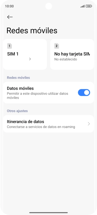 Pulsa el nombre de la tarjeta SIM.