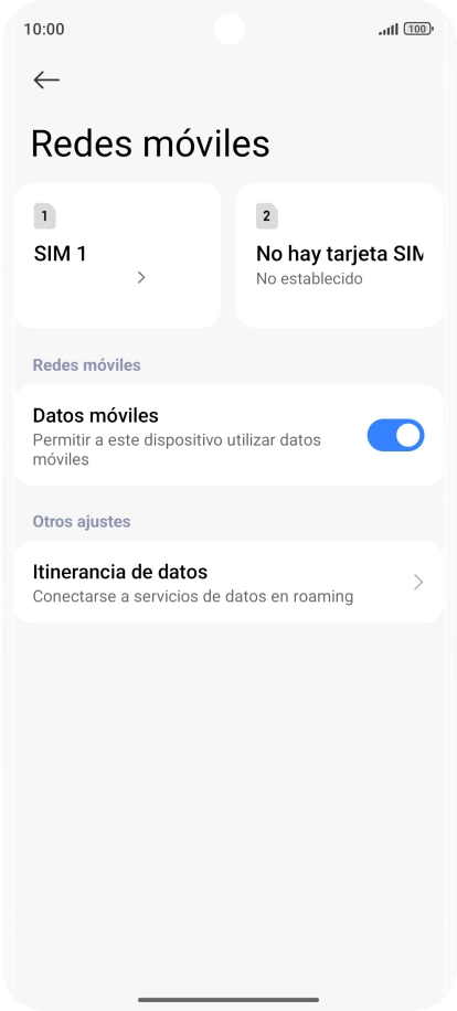 Pulsa el nombre de la tarjeta SIM.