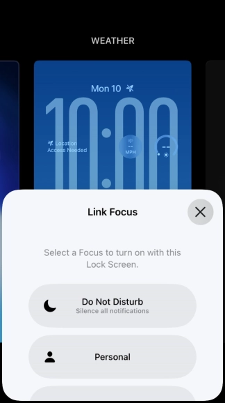 Press the required focus mode. Press the required focus mode.