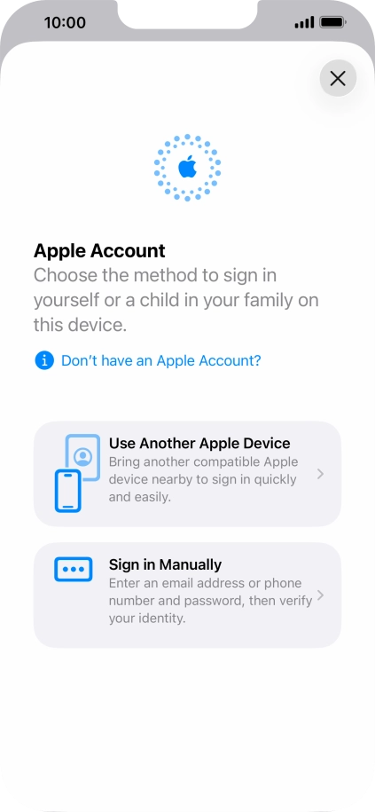 Press Sign in Manually. Press Sign in Manually.