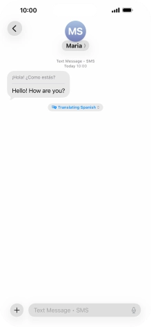 Press Translating ‹language› and follow the instructions on the screen to select language display or exit Live Translation.