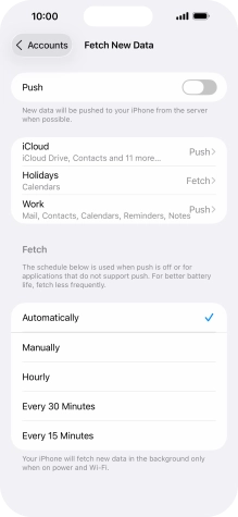 If you turn off the function, press the required setting.