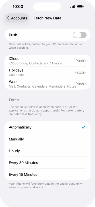 If you turn off the function, press the required setting.